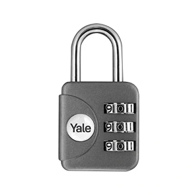 Afbeelding van Yale YP1/28/121/1G Standaard Beveiliging Bagage Combinatie Hangslot Grijs