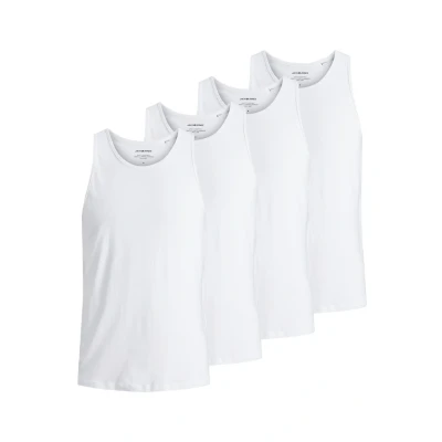 Afbeelding van Jack &amp; Jones 4ER PACK Jacbasic Einfarbi Hemd, Heren, Maat: Medium, Weiß