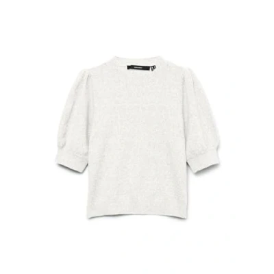 Afbeelding van Vero Moda Trui Vmdoffy 2/4 O neck Pullover Ga Noos 10278313 Snow White/melange Dames Maat XS