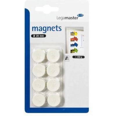 Afbeelding van Magneet Legamaster 20mm 250gr wit 8stuks