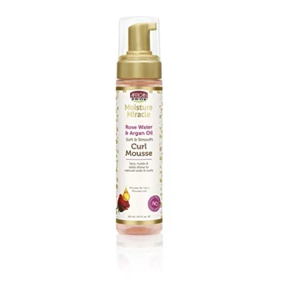 Afbeelding van African Pride Moisture Miracle Rose Water &amp; Argan Oil Soft Smooth Curl Mousse 251ml