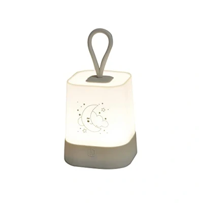 Afbeelding van BEBE DOUCEUR, Nachtlampje voor onderweg van siliconen, led, 8 x 16 cm, grijs, wolk, essen&#039;hemel