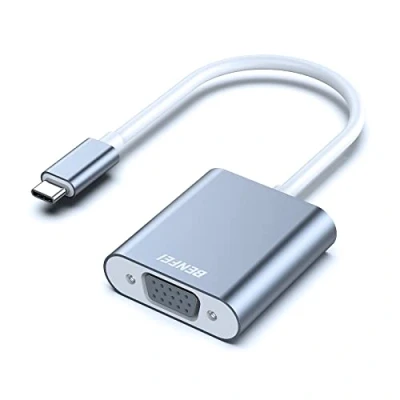 Afbeelding van USB C naar VGA adapter, BENFEI Thunderbolt 3 adapter compatibel voor MacBook Pro 2019/2018/2017, Air/iPad 2018, Samsung Galaxy S10 / S9 [Aluminium omhulsel, grijs]