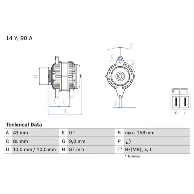 Afbeelding van Bosch Alternator/Dynamo 0 986 080 430