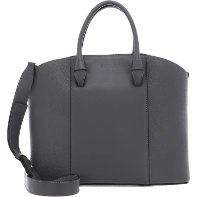 Afbeelding van FURLA Leren Schoudertas Handtas Miastella Tote Bag Soil Grijs