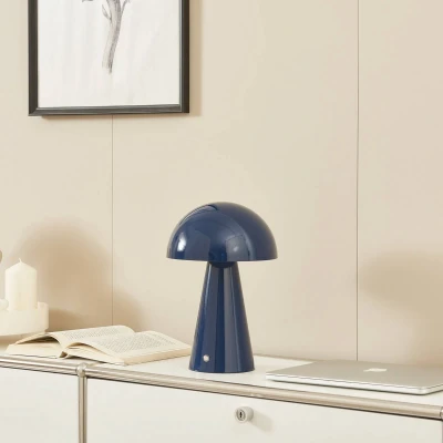 Afbeelding van Lindby LED tafellamp met touchdimmer 1licht IJzer, polycarbonaat H: 30 cm blauw Inclusief lichtbron