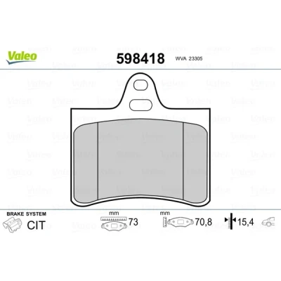 Afbeelding van Valeo Remblokset 598418