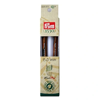Afbeelding van Prym 223331 Rondbreinaalden NATURAL gekleurd lang 11,6 cm 8,00 mm rondbreinaald, hout, meerkleurig, 8