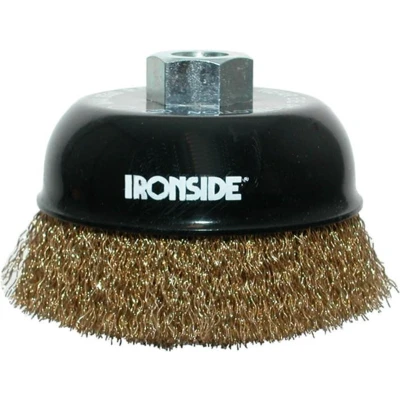 Afbeelding van Ironside Komborstel staaldraad gegolfd messing M14 diameter 100mm