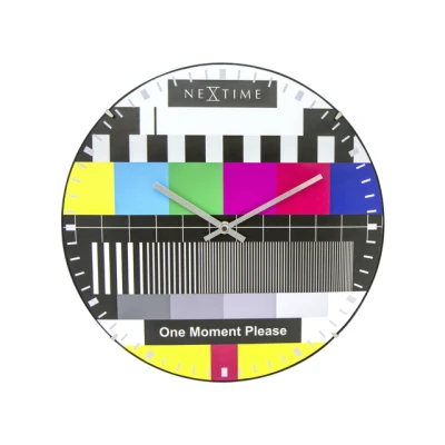 Afbeelding van NeXtime Wandklok 35 cm Bol Glas Multi Color &#039;Testpage Dome&#039;