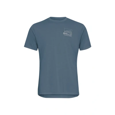 Afbeelding van Jack Wolfskin Vonnan Graphic Tshirt print, Heren, Maat: XXL, Peak trail midnight sky