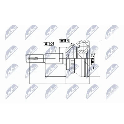 Afbeelding van Homokineet reparatie set, aandrijfas NTY NPZ TY 094