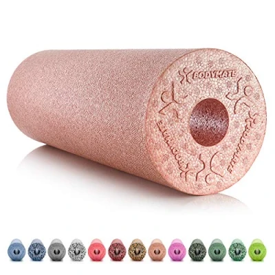 Afbeelding van BODYMATE professionele Fasciarol STANDARD middelhard Lengte 45 cm Diameter 15 met gratis e book Rose gold