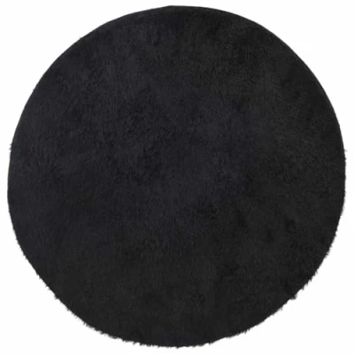 Afbeelding van vidaXL Vloerkleed hoogpolig 240x240 cm polyester zwart
