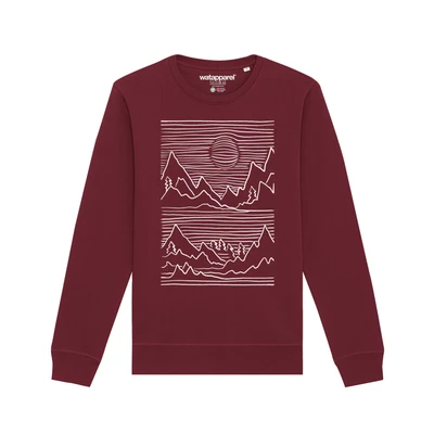 Afbeelding van Watapparel Sweatshirt &#039; Mountains ecru / bourgogne
