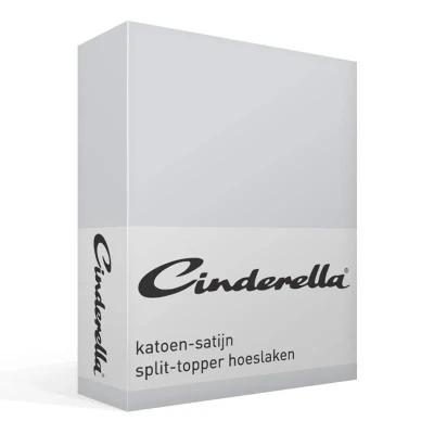 Afbeelding van Satijnen Split Topper Hoeslaken Cinderella Light Grey 180 x 200 cm