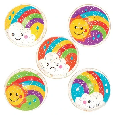 Afbeelding van Baker Ross Regenboog Glitter Stuiterballen (1 stuks) Speelgoed en Traktaties voor Kinderen