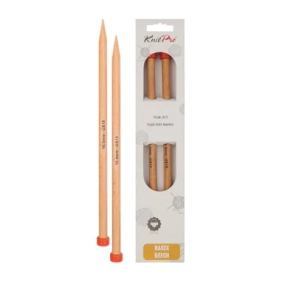 Afbeelding van KnitPro KP35251 30 cm x 10 mm Basix enkelpuntige naalden, berk