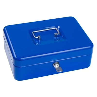 Afbeelding van NIEUW!! SAX geldcassette 25x18x9 cm, munteninzet, BLAUW