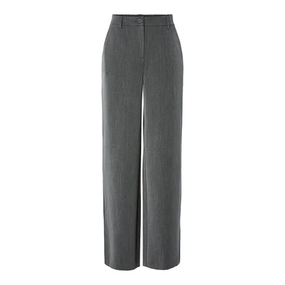 Afbeelding van PIECES Damesbroek met wijde pijpen PCKAMIL, dark grey melange, XS / 30L