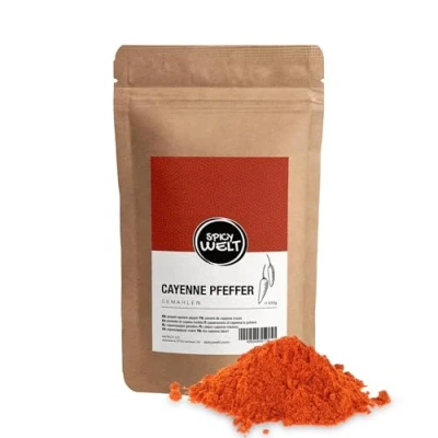 Afbeelding van Spicy Welt Cayennepeper Gemalen (500g) Fijn Cayennepeperpoeder Voor Soepen, Stoofschotels &amp; Sauzen Vurig, Aromatisch Verwarmend 100% Natuurlijk Zonder Toevoegingen