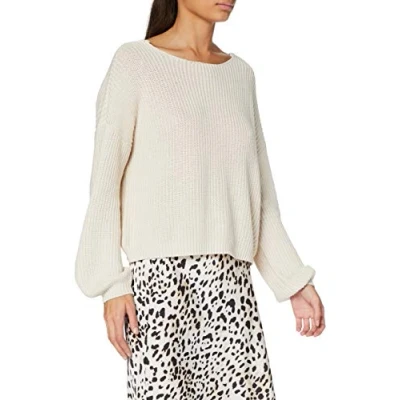 Afbeelding van ONLY Dames Onlxenia Life L/S KNT Pullover, Pomice Stone/Detail:DTM Lace, S