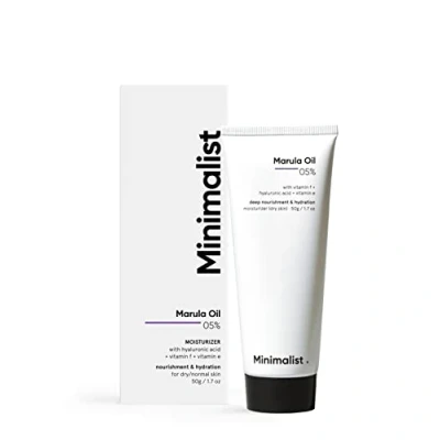 Afbeelding van Minimalist Marula Oil 5% Gezichtsvochtinbrengende crème voor droge huid met hyaluronzuur diepe voeding en vocht, mannen vrouwen, 50 g (verpakking van 1)
