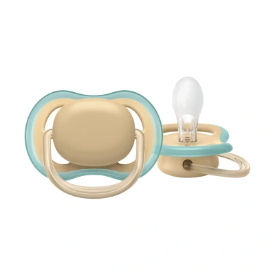 Afbeelding van Philips Avent Ultra Air Fopspeen 0/6 maanden 2 stuks SCF085/15 Wit / Geel