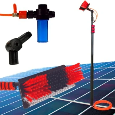 Afbeelding van Wasborstel met telescoopgreep Telescopic Hydrocleaner, Telescopische wasborstel, uitschuifbare steel waterborstel, zonnepanelen, wateraangedreven, reiniging van zonnepanelen (7 meter)