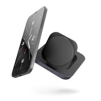 Afbeelding van Zens Magnetic Nightstand Wireless Charger, MagSafe en Qi 15W Charger voor iPhone/AirPods, inclusief 20W voedingsadapter (EU/UK/US) &amp; 1,5 m geïntegreerde kabel, Zwart
