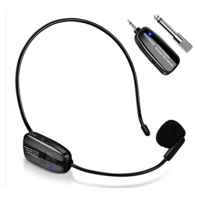 Afbeelding van XIAOKOA Draadloze Microfoon,2.4G Microfoon,50 m Transmissie,Op Het Hoofd Gemonteerd en in de Hand Gehouden 2 1,voor Toeristische Gids/Onderwijs/Promotie/Toespraak
