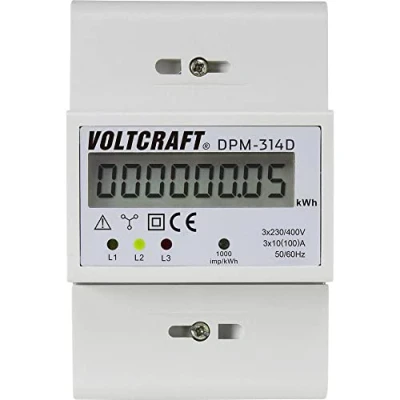 Afbeelding van VOLTCRAFT DPM 314D kWh meter 3 fasen Digitaal 100 A Conform MID: Nee 1 stuk(s)