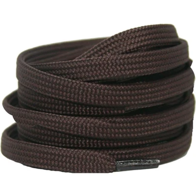 Afbeelding van Platte schoenveters 8mm polyester Donkerbruin 120cm
