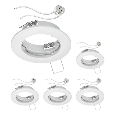 Afbeelding van ledscom.de 5 stuks Plafond inbouwframe FERE wit mat (LED/Halogeen/MR16/50mm) incl. GU5.3 fitting