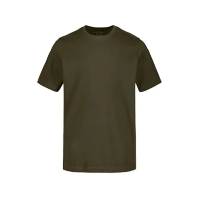 Afbeelding van JP 1880 Heren L 8XL tot 8XL, T shirt, JP1880 motief op de borst, basic ronde hals, puur katoen, donker olijf, Kaki, 3XL