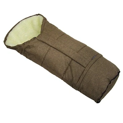Afbeelding van Bambiniwelt Wintervoetenzak, voetenzak voor kinderwagen, buggy of slee, in mummievorm, van wol, grootte aanpasbaar, MUMIE gemêleerd (bruin gemêleerd)