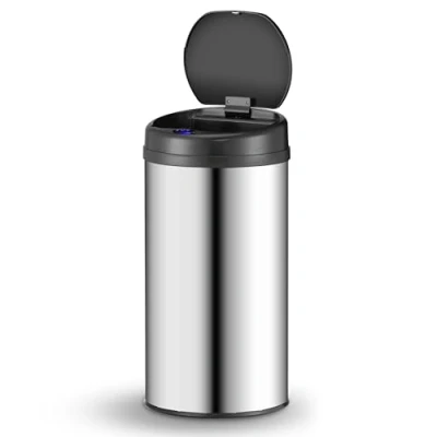 Afbeelding van Automatische Prullenbak / Afvalemmer Sensorprullenbak 40 Liter Zilver Rond