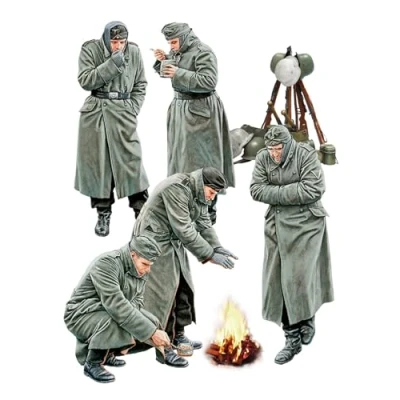 Afbeelding van 1:35 MiniArt 35428 Duitse Soldaten WWII Winter 1941 42 Speciale Editie 5 Figuren Plastic Modelbouwpakket