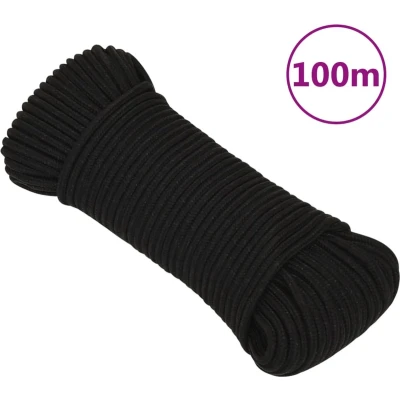 Afbeelding van vidaXL Werktouw 3 mm 100 m polyester zwart