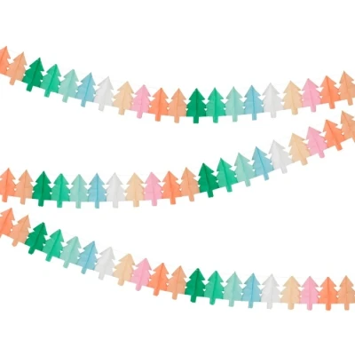 Afbeelding van Kerstbomen slinger set multicolor Meri (3st)