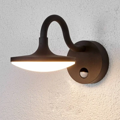 Afbeelding van Lucande Wandlampen buiten 1licht Aluminium, polykarbonat H: 18.4 cm mørkegrå, hvit Inclusief lichtbron