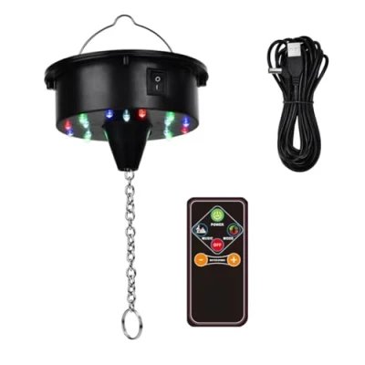 Afbeelding van Qussedser Roterende Disco Motor Lights met Afstandsbediening, 18 LEDs voor 12 16 20 24 inch Rotator (Niet InbegrepenBall)