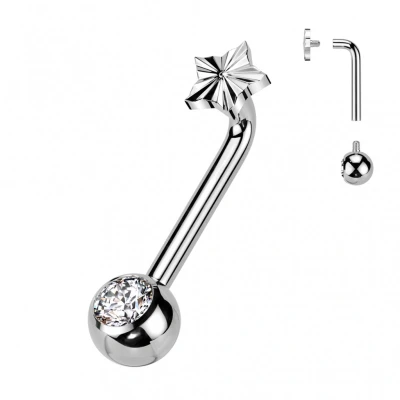 Afbeelding van Piercing titanium ster