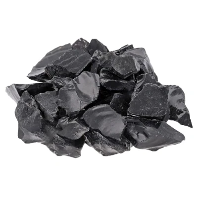 Afbeelding van Zwarte obsidiaan waterstenen 100% natuurlijke ruwe stenen 300 g levensbron Plus