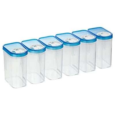 Afbeelding van Kigima Set van 6 kruidenblikjes, voorraaddozen (blauw, 0,5 l)