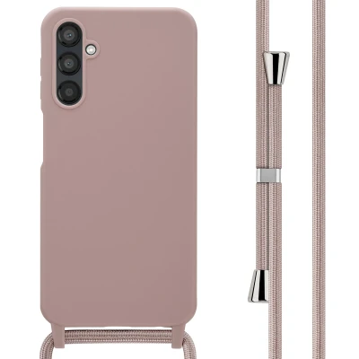 Afbeelding van Samsung Galaxy A25 Hoesje Siliconen en TPU (zacht) iMoshion Backcover met koord/Koordhoesje/Softcase Roze Telefoonhoesje