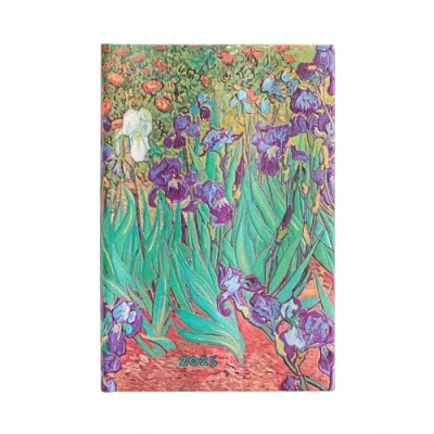 Afbeelding van Van Gogh’s Irises Mini 12 month Horizontal Hardback Dayplanner 2025 (Elastic Band Closure): tydzień na dwóch stronach, zamykany gumkę, papier 100 gsm