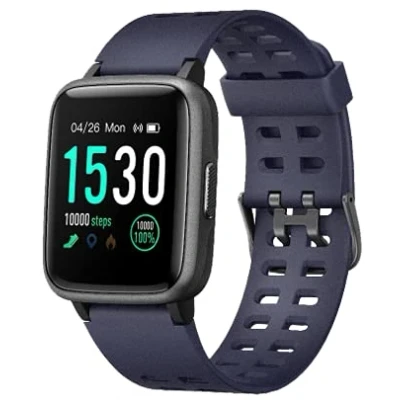 Afbeelding van Funker S7 Pulse sporthorloge met touchscreen, waterdicht 5 ATM, activiteitenmonitor voor dames en heren, hartslagmeter stopwatch iPhone iOS Android (paars).