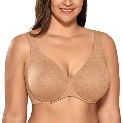 Afbeelding van DELIMIRA AISILIN Dames Minimizer BH met beugel zonder padding Volledige cups Grote maten Ondergoed Chanterelle 80G