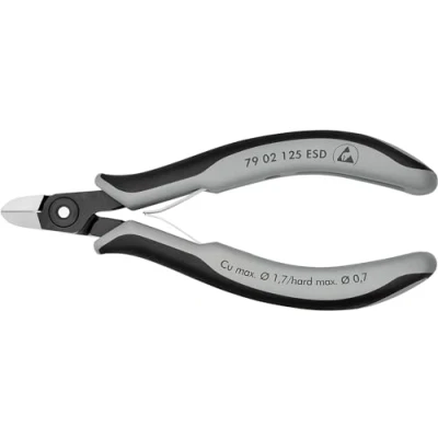 Afbeelding van Knipex Precisie elektronica zijsnijtang ESD gebruineerd, met meer componentengrepen 125 mm (zelfbedieningskaart/blister) 79 02 ESDSB
